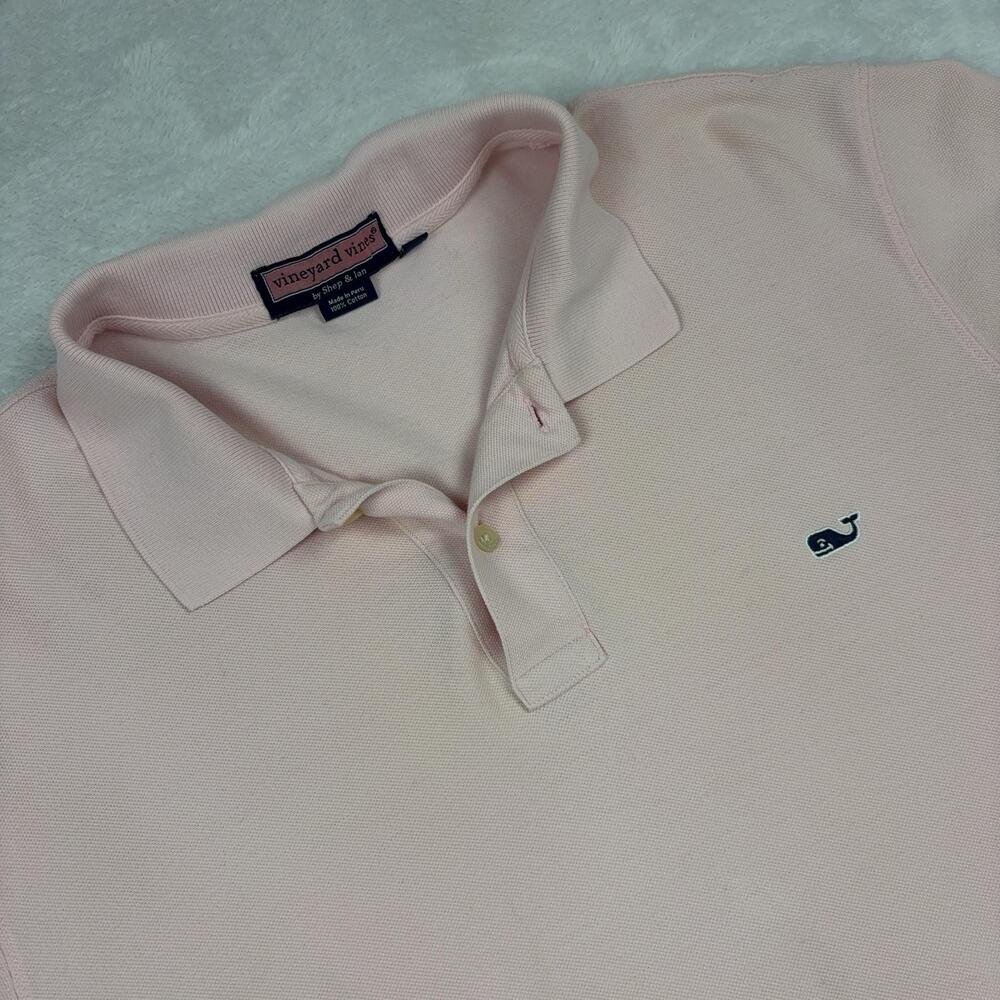 Vineyard Vines Short Sleeve Polo Shirt Mens XL Pink 100% Cotton Peru Embroidered